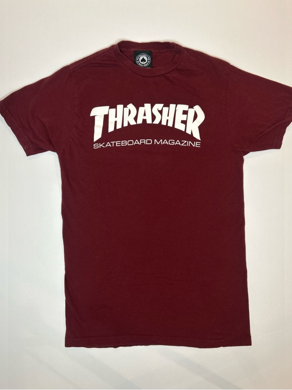 Thrasher Men’s T-Shirt — Maroon with White Logo